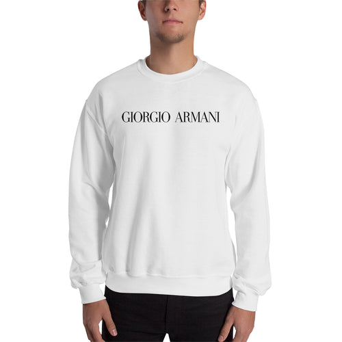 Giorgio Armani Sweatshirt Branded Sweatshirt full-sleeve crew neck White sweatshirt for men