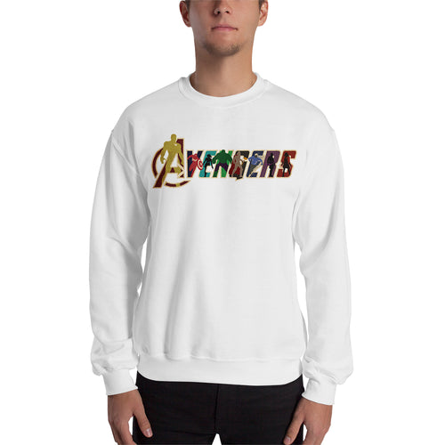 Avengers Sweatshirt Cool Avengers logo Sweatshirt White Full Sleeve Cotton-Polyester Sweatshirt for men