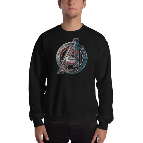 Superheroes Sweatshirt Black Full Sleeve Cotton-Polyester Avengers Sweatshirt for men