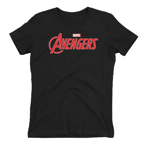 Avengers T shirt Avengers Logo T shirt Black short-sleeve Cotton T shirt for women