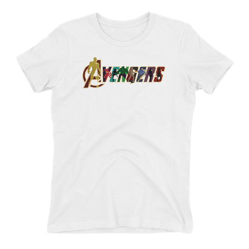 Avengers T shirt Cool Avengers logo T shirt White Short Sleeve Cotton T shirt for women