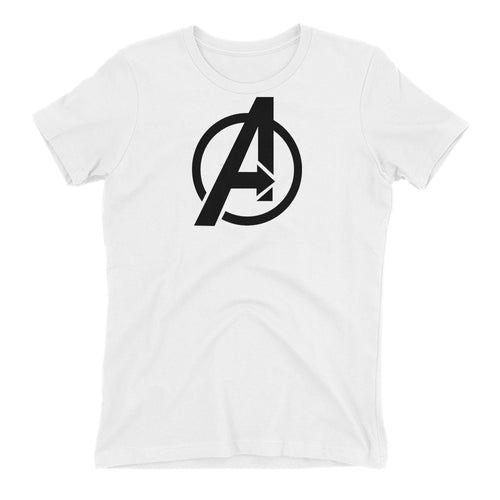 Avengers Logo T shirt Avengers T shirt White Short Sleeve Cotton T shirt for women