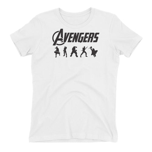 Avengers T shirt Avengers Logo T shirt Short Sleeve Cotton White T shirt for women