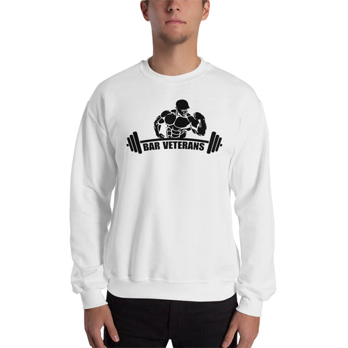 Bar Veterans Sweatshirt Fitness Sweatshirt White Full-sleeve Gym Sweatshirt for men