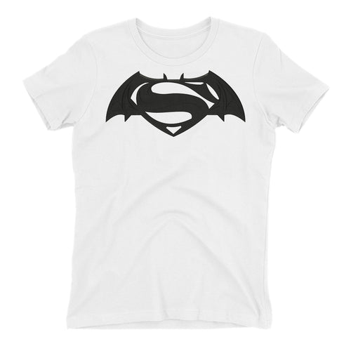 Batman Logo T shirt Batman Vs Superman T shirt Cotton White Short-Sleeve T shirt for women