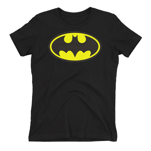 Batman T shirt Batman Logo T shirt Cotton Black Half Sleeve T shirt for women