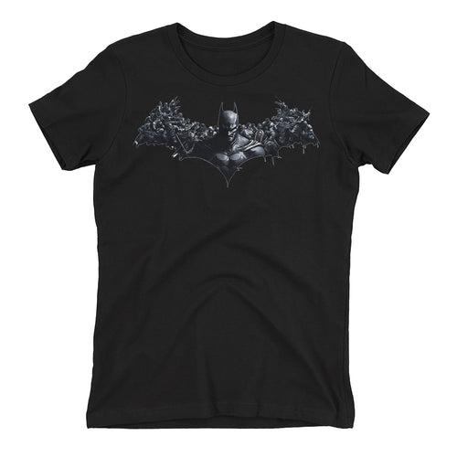 Super Hero T shirt Batman T shirt Black Cotton Half Sleeve T shirt for women