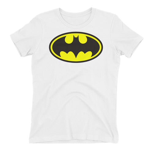 Batman T shirt Batman Logo T shirt Cotton White Half Sleeve T shirt for women