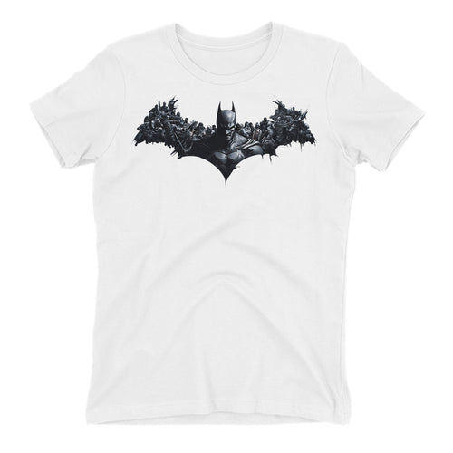 Super Hero T shirt Batman T shirt White Cotton Half Sleeve T shirt for women