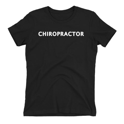 Chiropractor T shirt Black Medical Specialist T shirt Cotton Short Sleeve T shirt for Lady Doctors