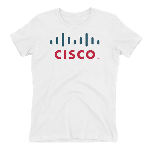 Cisco Logo T shirt White Cisco Systems T shirt Short-Sleeve Cotton T shirt for women