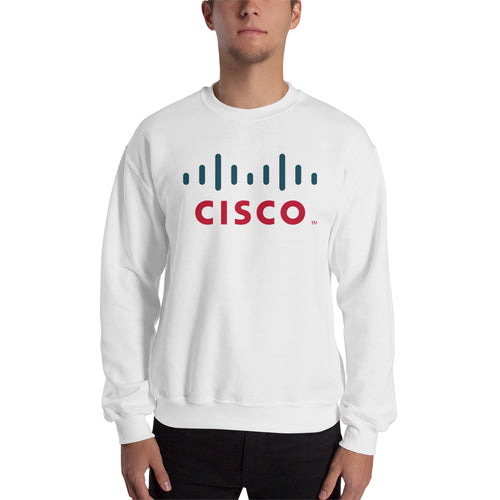 Cisco Sweatshirt Cisco Logo Sweatshirt full-sleeve crew neck White Cisco Systems sweatshirt for men