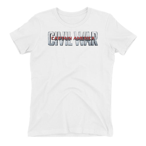 Captain America Civil War T shirt Captain America T shirt Short-Sleeve White Cotton T shirt for women