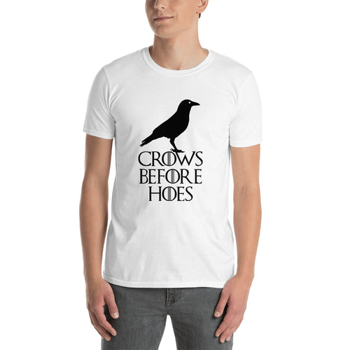 Crows before hoes T shirt Game of Thrones T shirt Cotton White Half-sleeve t shirt for men