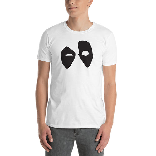 SuperHero T shirt Deadpool Eyes T shirt White Cotton Short-Sleeve T shirt for men