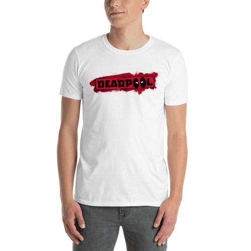 Deadpool Logo T shirt Deadpool T shirt White Short-Sleeve Cotton T shirt for men