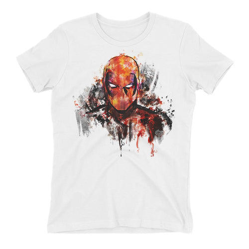 Deadpool Color Art T shirt SuperHero T shirt White Short-Sleeve Cotton T shirt for women
