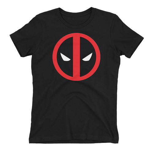 Deadpool T shirt Deadpool Face T shirt Short-Sleeve Black Cotton T shirt for women