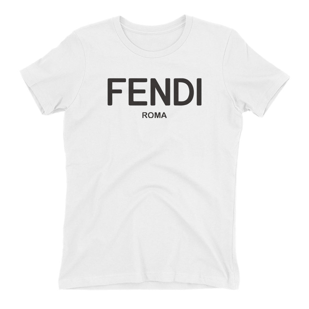 Fendi Logo shirt Fendi T shirt White Half-sleeve Cotton T shirt women –