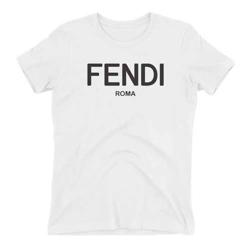 Fendi Logo T shirt Fendi T shirt White Half-sleeve Cotton T shirt for women
