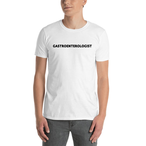 Gastroenterologist  T shirt White One word Medical Specialist T shirt short-sleeve Cotton T shirt for men