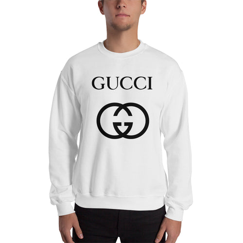 Branded Sweatshirt Gucci brand Sweatshirt full-sleeve crew neck White Gucci sweatshirt for men