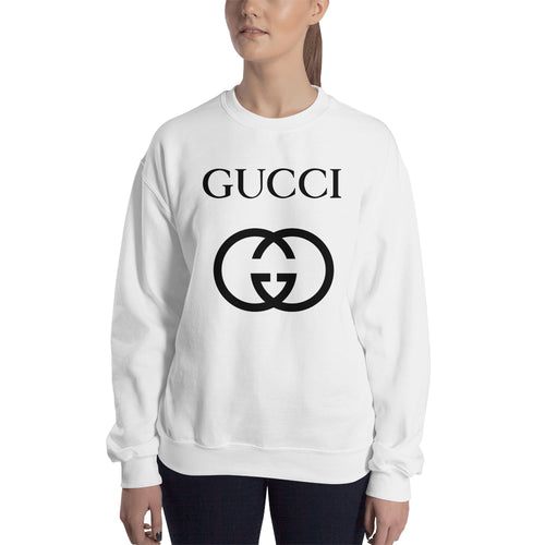 Branded Sweatshirt Gucci brand Sweatshirt full-sleeve crew neck White Gucci sweatshirt for women