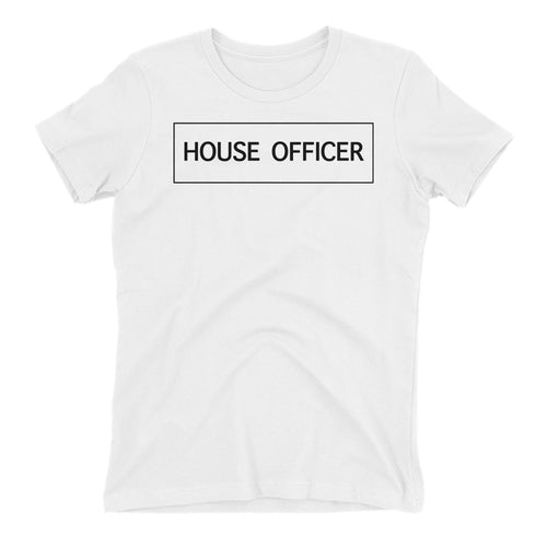 House Officer T shirt White Doctor T shirt Short-Sleeve Cotton T shirt for women
