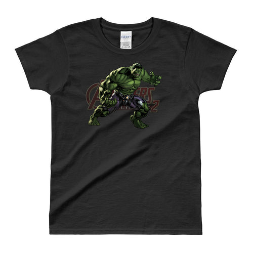 Hulk T shirt SuperHero Charactor T shirt short-sleeve Black Cotton T shirt for women
