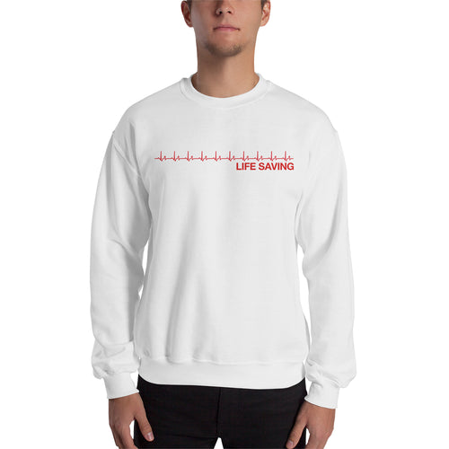 Life Saving Doctor Sweatshirt Doctors Sweatshirt White Cotton-Polyester sweatshirt for men