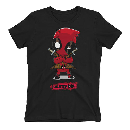 Deadpool T shirt SuperHero T shirt Black Cotton Short-Sleeve T shirt for women