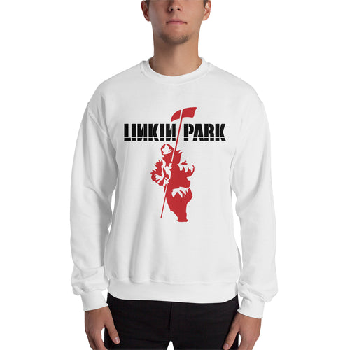 Linkin Park Sweatshirt Linkin Park Band Sweatshirt White Cotton Band Sweatshirt for men