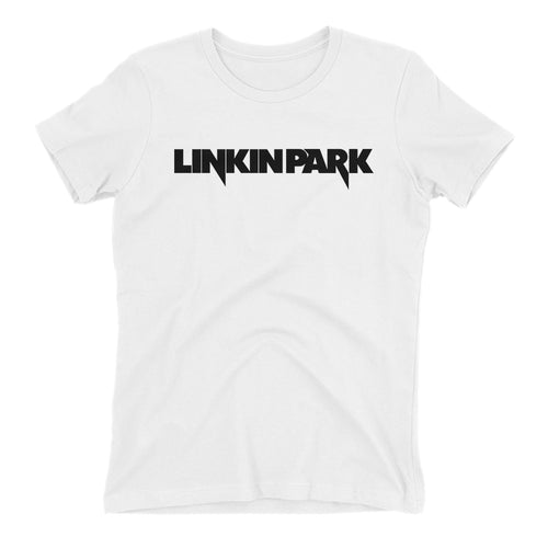 Linkin Park T shirt White Linkin Park Logo T shirt Short-sleeve Cotton T shirt for women