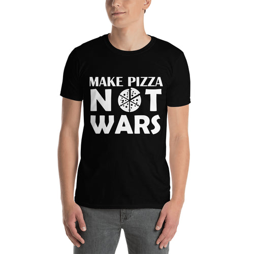 Pizza T shirt Make Pizza Not Wars T shirt Black Foodies T shirt for men