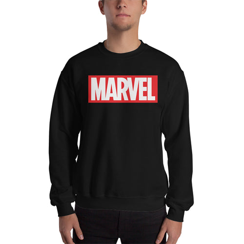 Marvel Sweatshirt Black Long Sleeve Cotton-Polyester Marvel Sweatshirt for men
