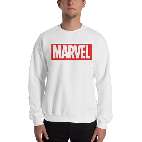 Marvel Sweatshirt White Long Sleeve Cotton-Polyester Marvel Sweatshirt for men