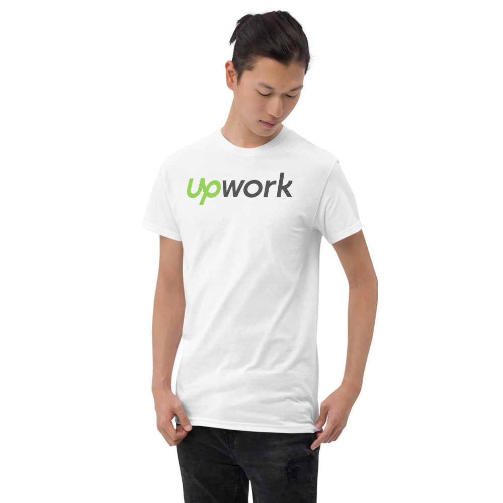 upwork t shirt for freelancers pure cotton black and white half sleeve