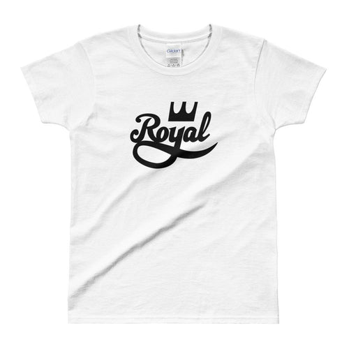 Royal T Shirt White 100% Cotton Half Sleeve Royal T Shirt for Women - Dafakar