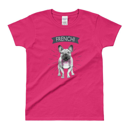 French Bulldog T Shirt Pink Dog Lover T Shirt Cute Bulldog T Shirt for Women - Dafakar