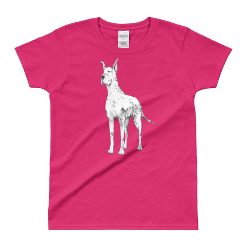Great Dane T Shirt Pink Great Dane T Shirt for Women - Dafakar
