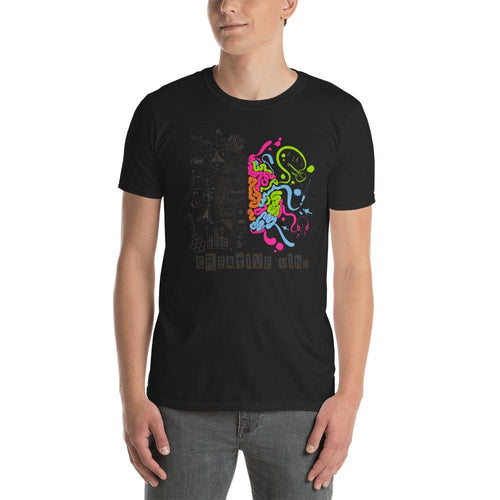 Creative Mind T Shirt Black Nerd Brain T Shirt for Men - Dafakar