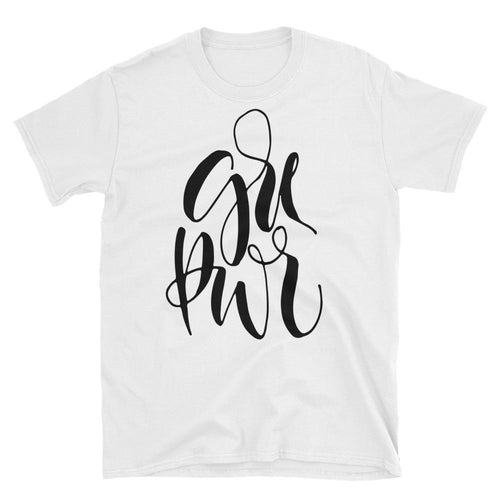 Girl Power T Shirt White Short-Sleeve Grrl Power Empowerment T-Shirt for Women - Dafakar