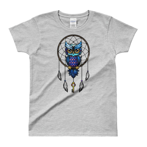 Dream Catcher T Shirt Grey Dream Catcher Owl T Shirts for Women - Dafakar