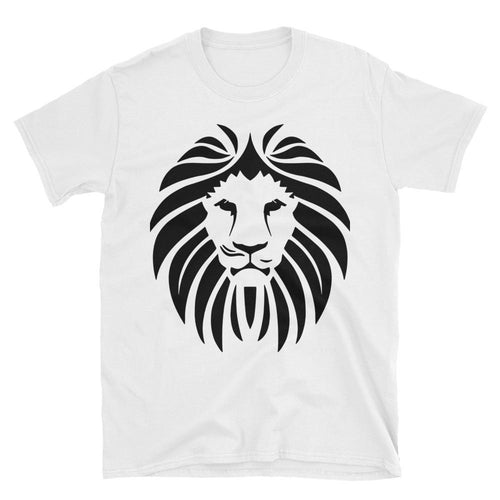 Lion Short Sleeve Round Neck White 100% Cotton T-Shirt for Men - Dafakar