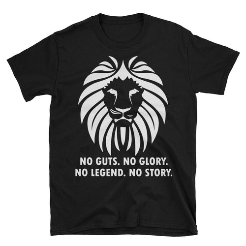 Lion Head Printed Short Sleeve Round Neck Black 100% Cotton T-Shirt for Men - Dafakar