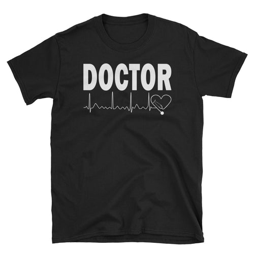Doctor T Shirt Hospital T Shirt Clinic T Shirt Black Short-Sleeve Cotton T-Shirt for Lady Doctors