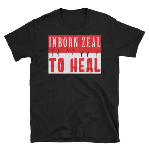 In Born Zeal to Heal T Shirt Black Doctor T Shirt Short-Sleeve Cotton T-Shirt for Lady Doctors