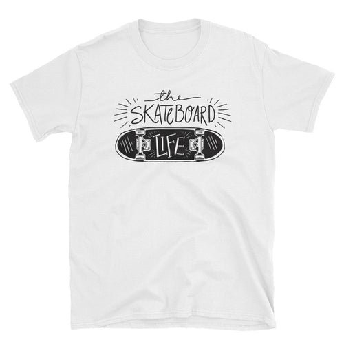 The Skateboard Life T Shirt White Skateboard T Shirt for Women - Dafakar