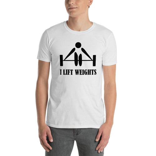 I Lift Weights T Shirt White Weight Lifting T Shirt Gym T Shirt for Men - Dafakar