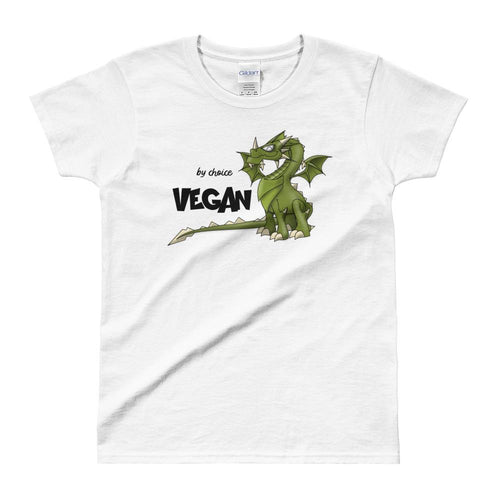 Vegan By Choice T Shirt White Vegan By Choice Dragon T Shirt for Women - Dafakar